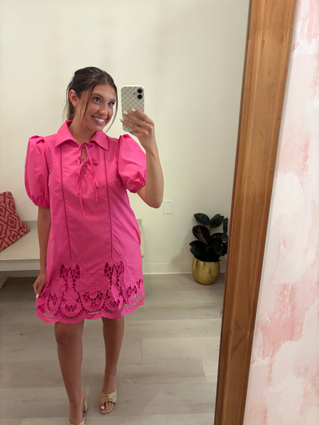 Hines Pink Cutout Bottom Dress