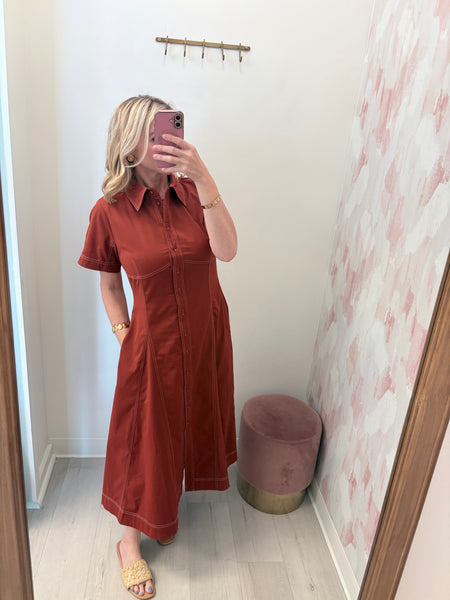 Yuri SS Midi Dress Brick