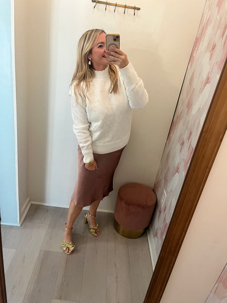 Christmas White Pearl Sweater