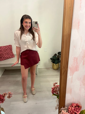 Stevie Button Up Blouse Cream