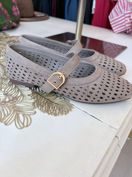 Taupe Perforated Maryjane