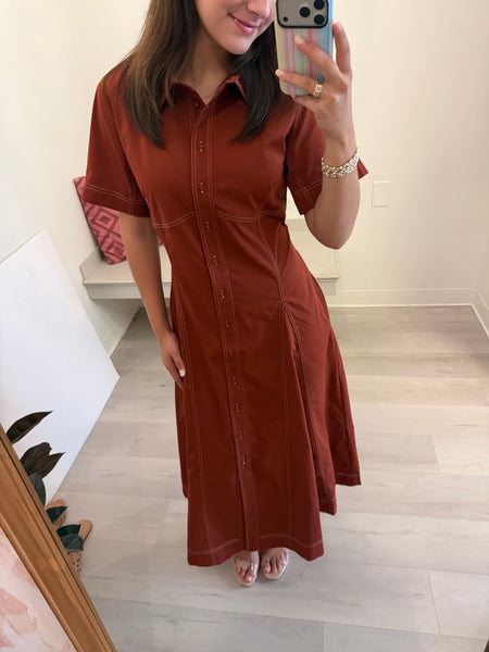 Yuri SS Midi Dress Brick