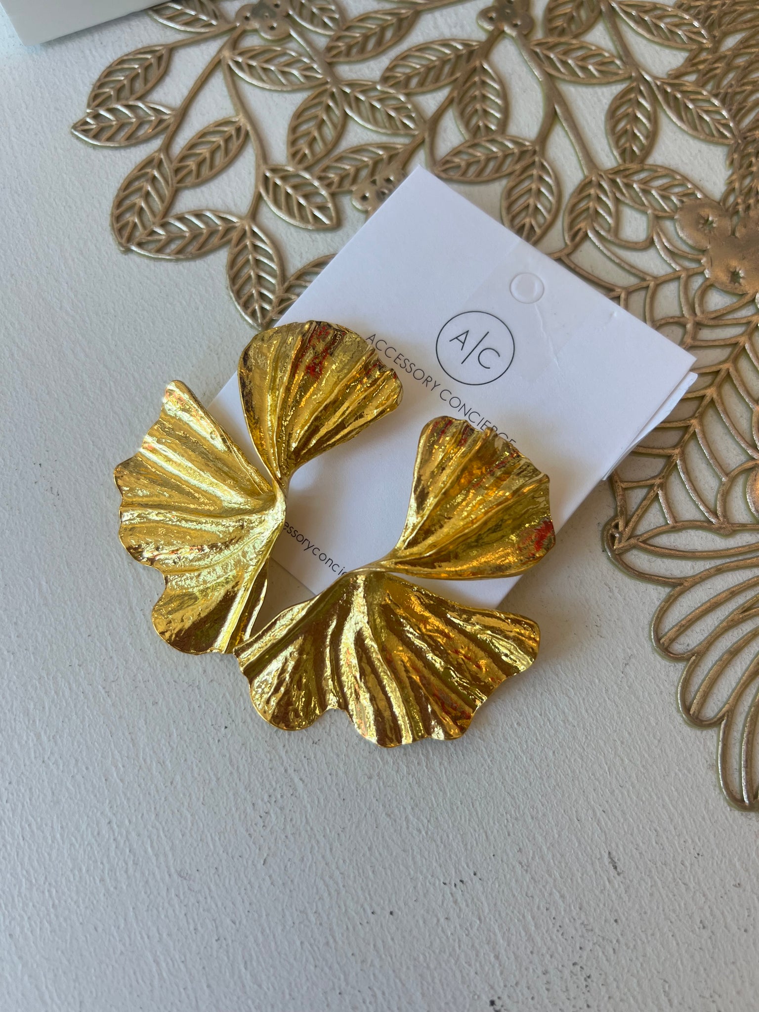 Golden Fan Lg.Earrings