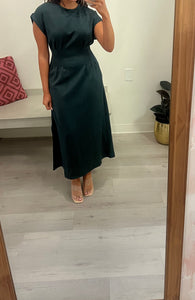 Shelby Pleated Waist Midi Green