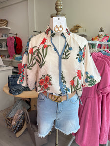 Crepe Botanical Blouse