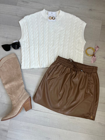 Kayla Sweater Tank Cream