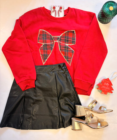 Tartan Bow Christmas Sweatshirt
