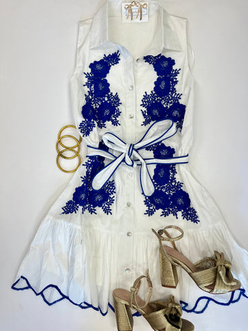 Button Up Lace Detail Dress