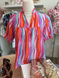 Wynn Wavy Striped Blouse