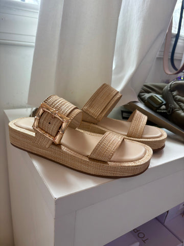 Raya Raffia Sandal Beige