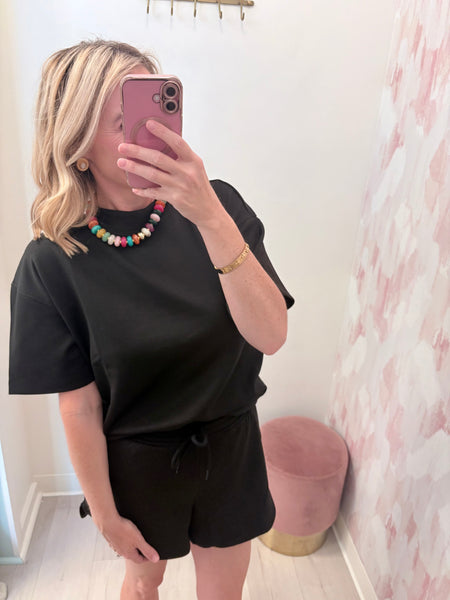 Millie Modal Short Set Black