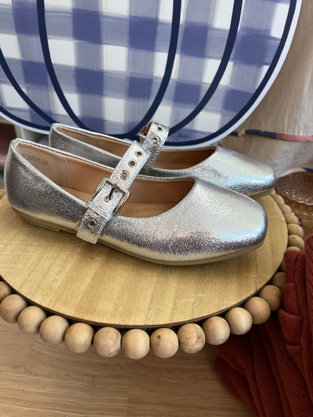 Mary Jane Ballet Flat - Silver