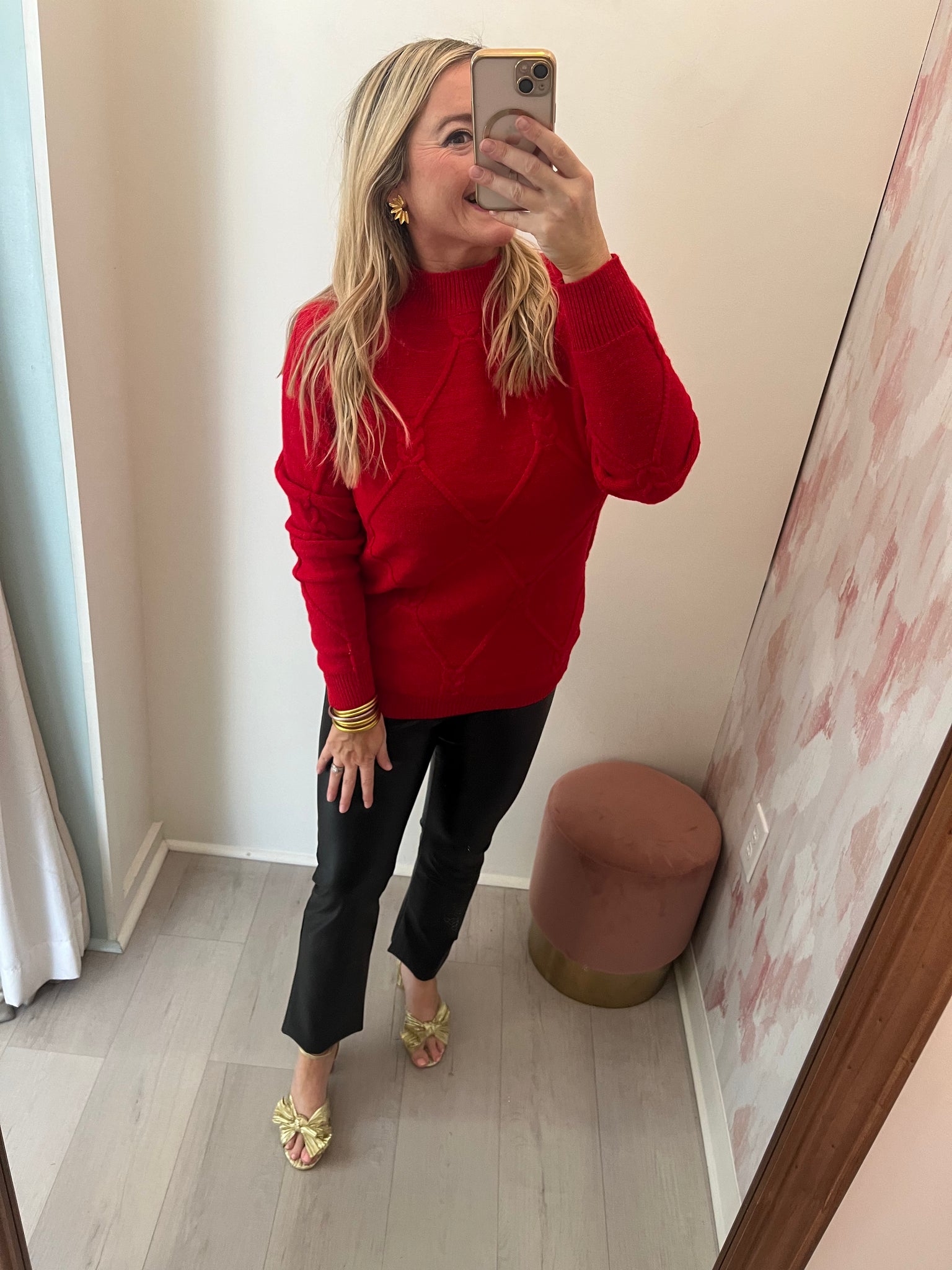 Jolly Red Cableknit Sweater