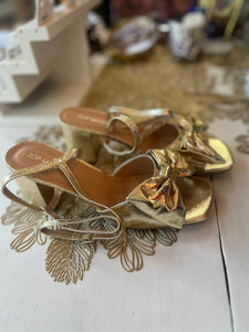 Gold Bow Cocktail Heel