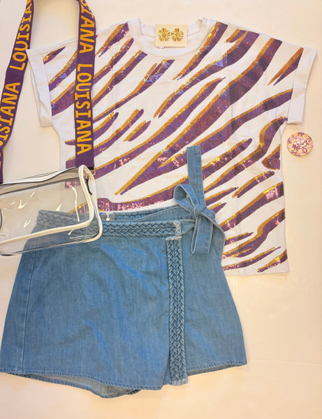 Sequin Tiger Stripe Tee