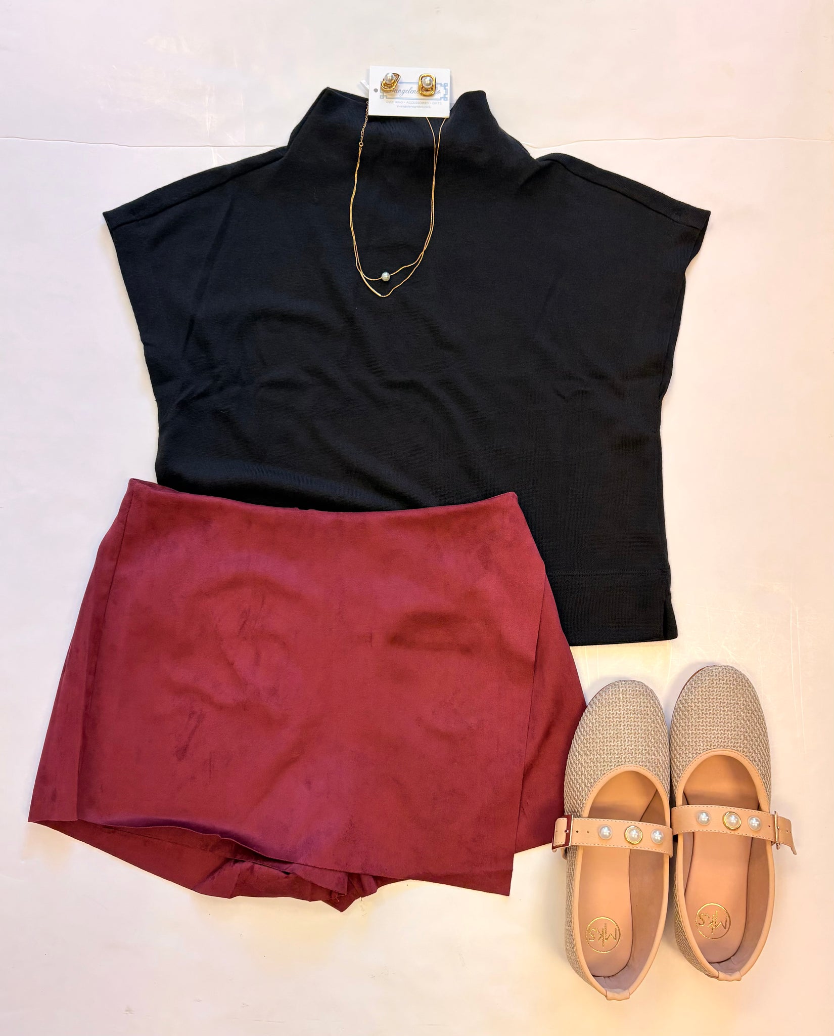 Kit Mock Neck Knit Top Black