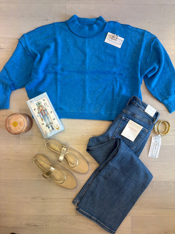 Layla Melange Sweater Blue