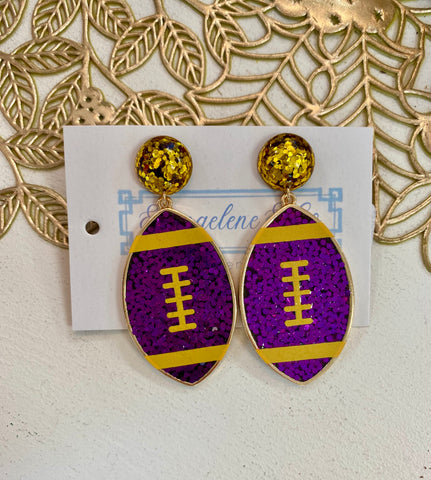 Acrylic Football Earrings P&G