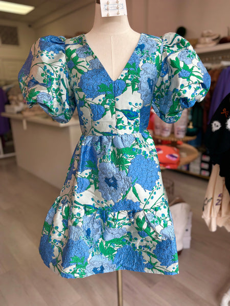 Willa Floral Mini Dress Blue