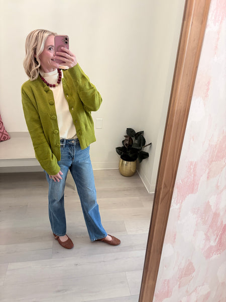 Kristin Button Up Cardigan Olive