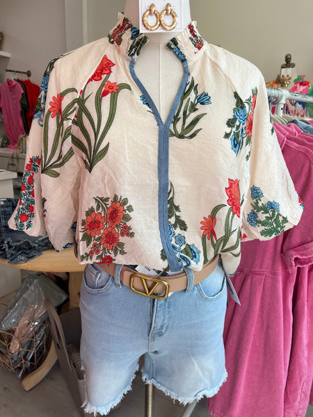 Crepe Botanical Blouse