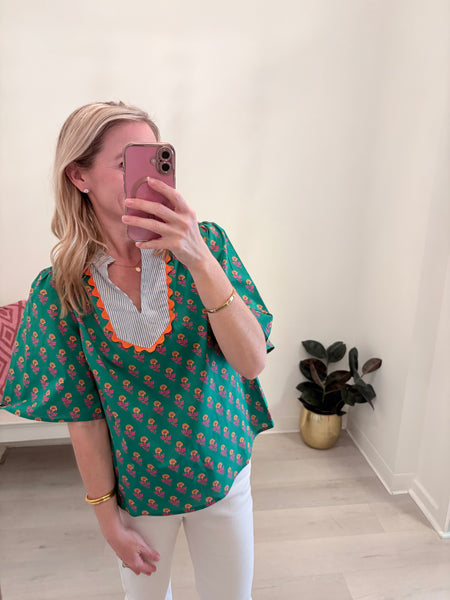 Hollard Floral Green Top