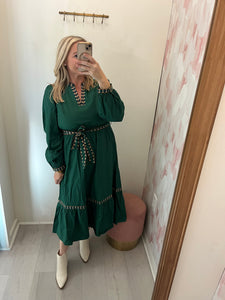 Ellie Embroidered Tie Waist Dress