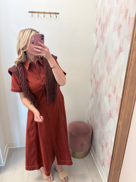 Yuri SS Midi Dress Brick
