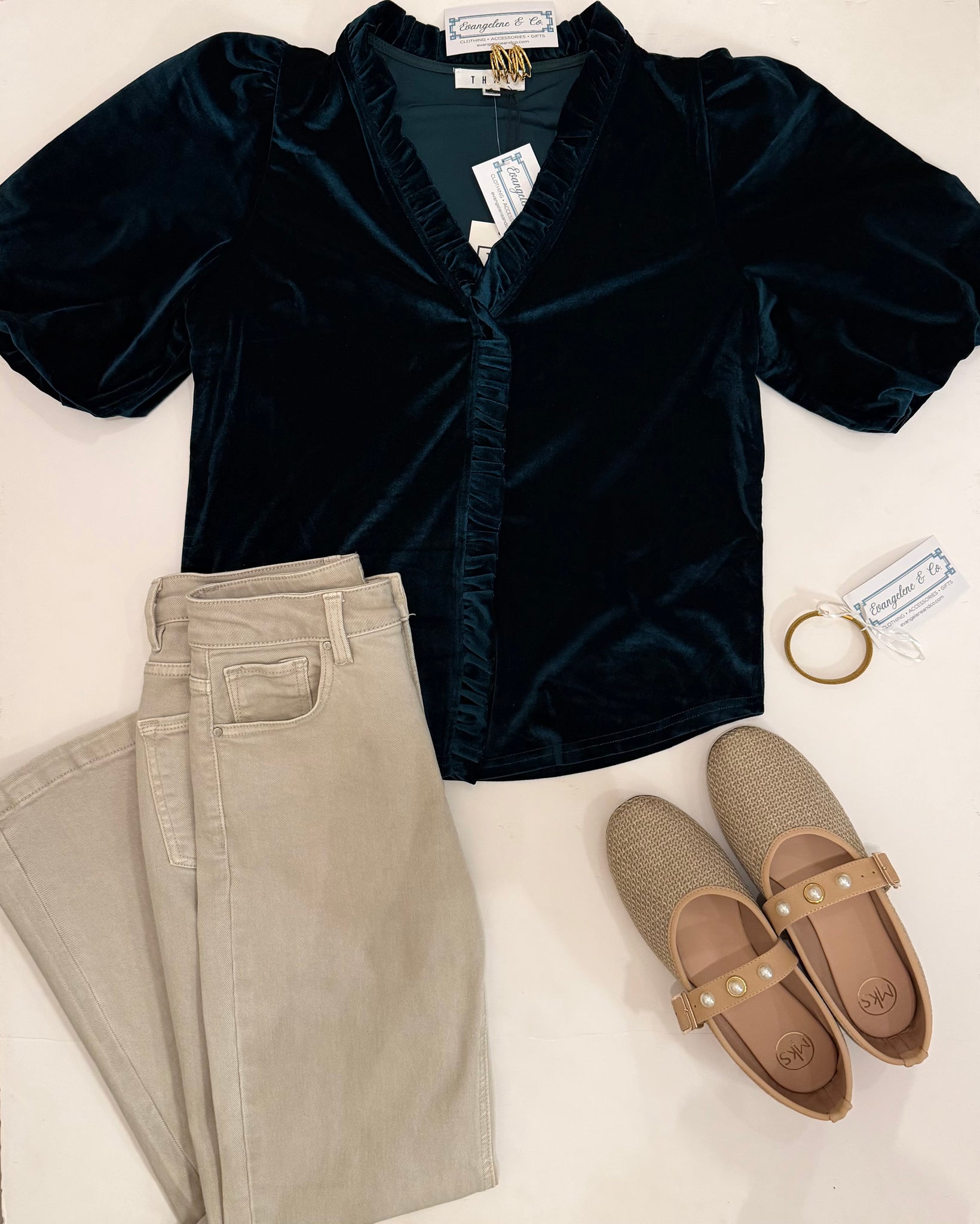 Let's Holidate Emerald Velvet Top