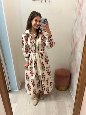 Mal Floral Button Front Maxi Crm