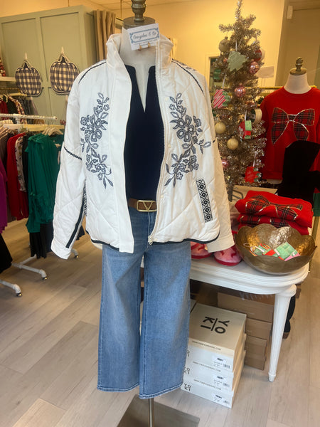 Embroidered Detail Coat