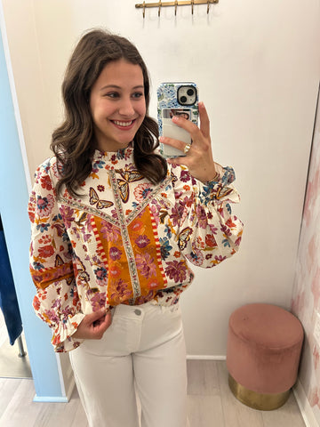 Kate LS Multi Color Floral Top