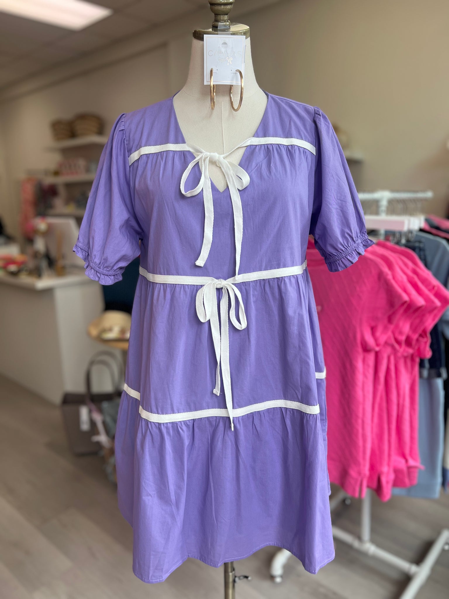 Loving Lavendar Tie Front Dress