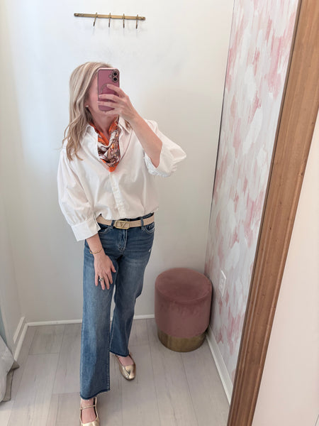 Jaxie Wht Button Up Top