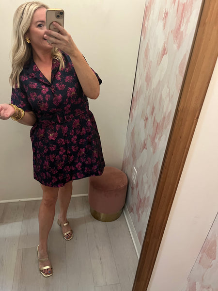 Lorna Floral Colared Mini Dress