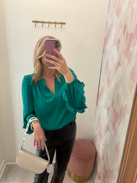 Christmas Cheer Blouse Grn