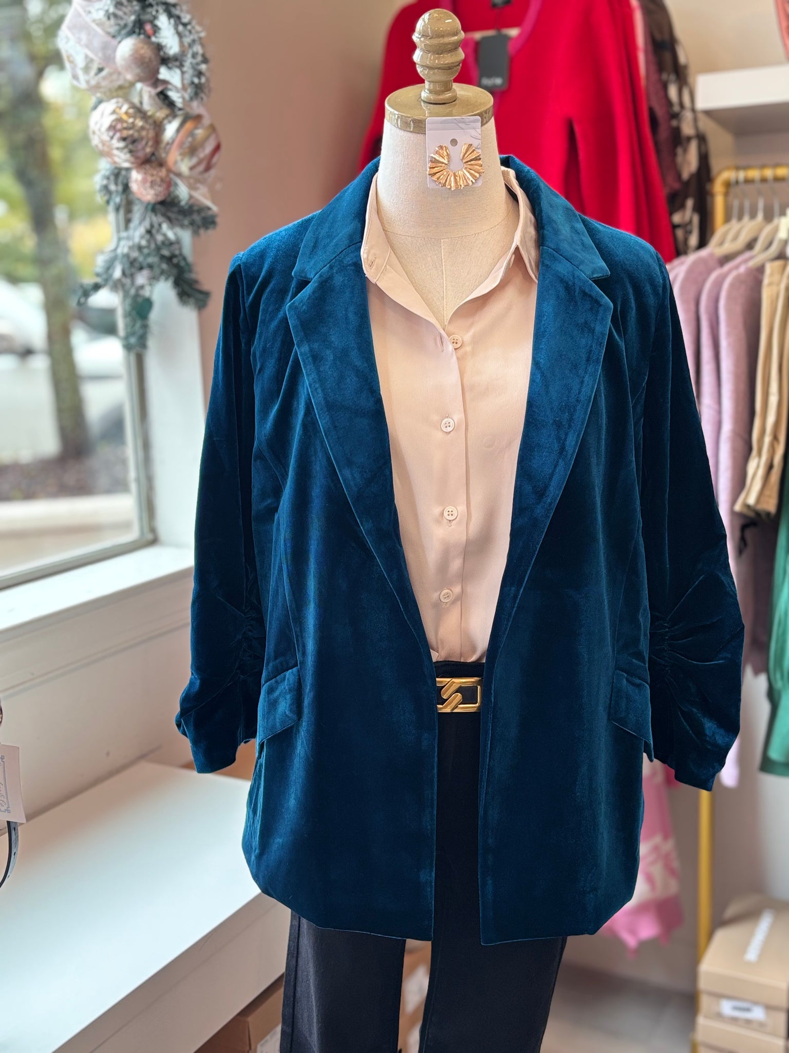 Velvet Blazer Blue Gem