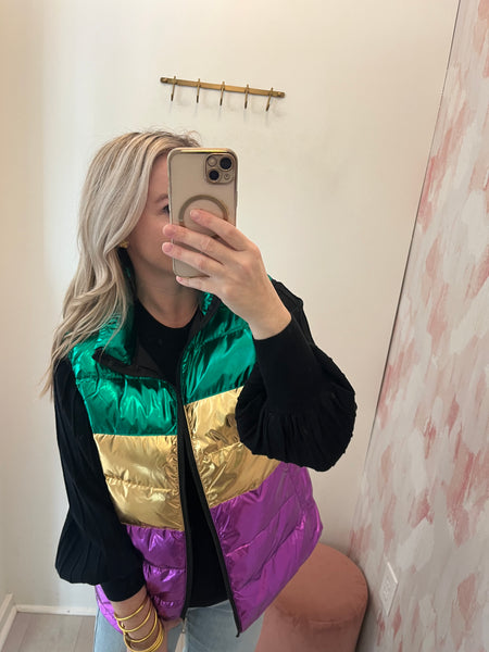 MG Metallic Puffer Vest