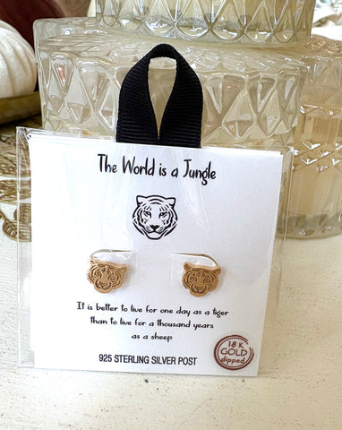 Tiger Post Earring