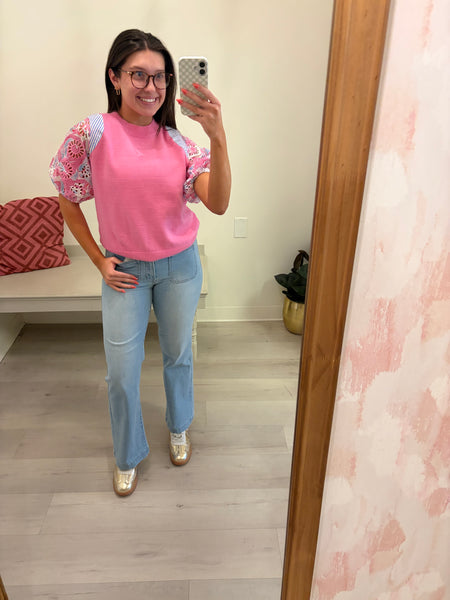 Mini Patch Pocket Flare Jean