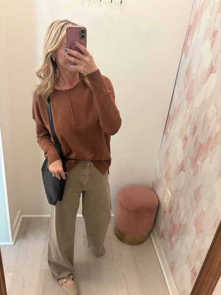 Light Weight Fall Sweater Brown