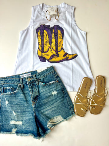 LSU Sequin Boot Tank