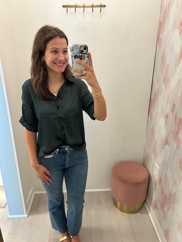 Stevie Button Up Blouse Green