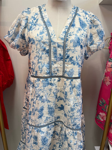Eyelet Willow Dress Blue
