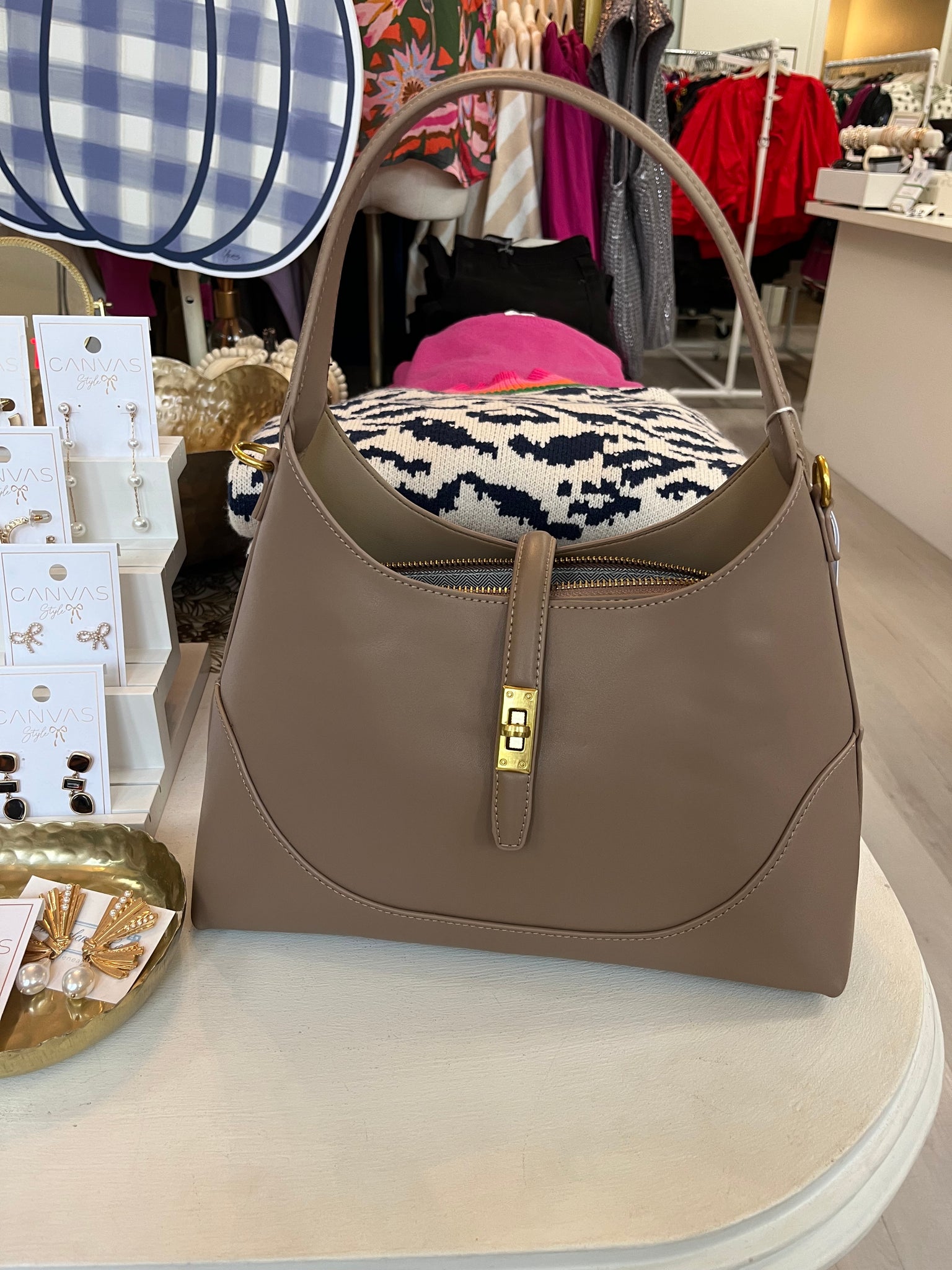 Caroline Sholder Bag Taupe