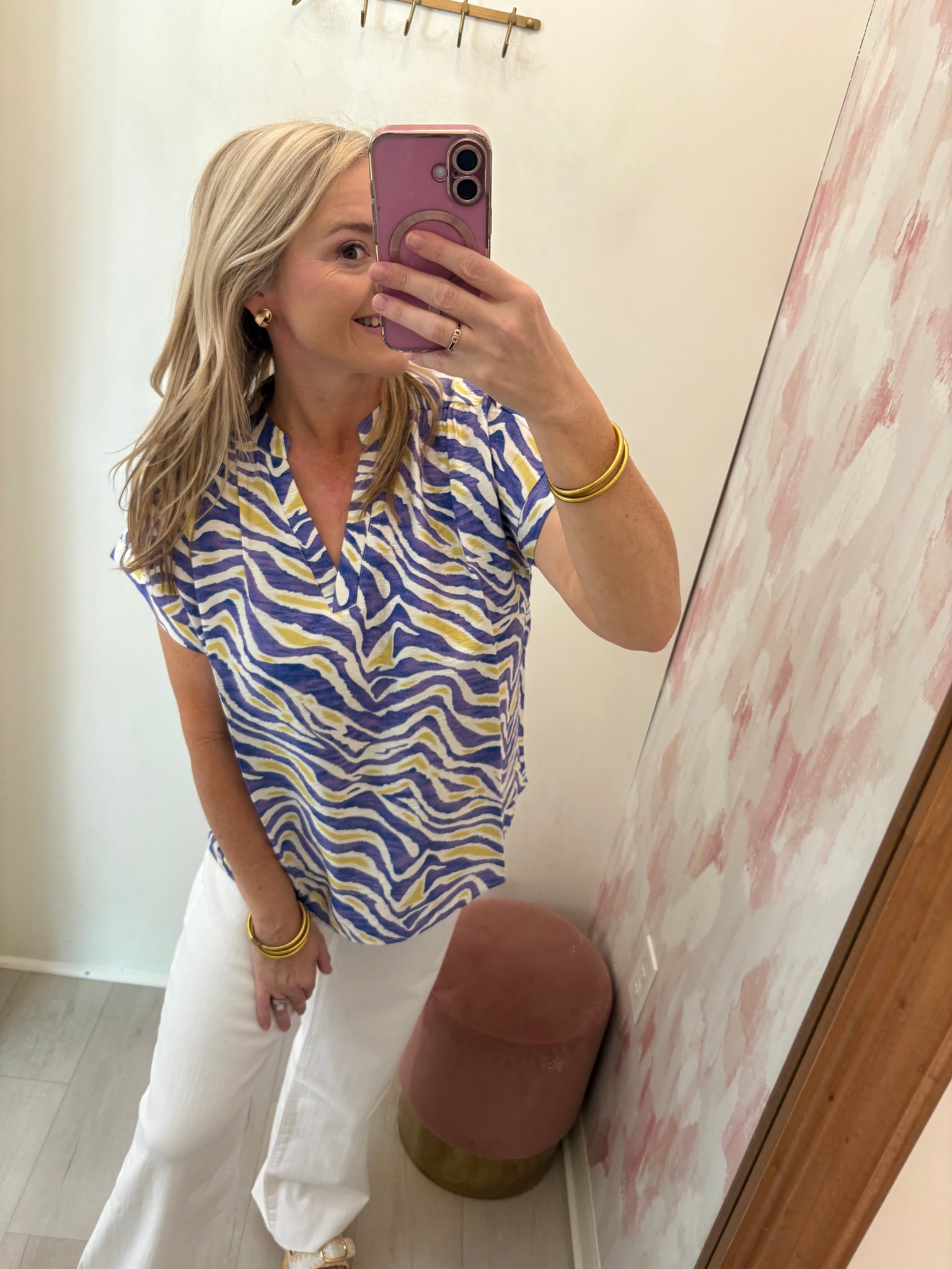 Purple & Gold Tiger Print Top