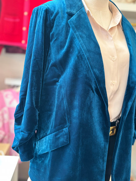 Velvet Blazer Blue Gem