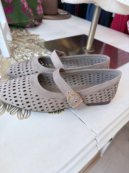 Taupe Perforated Maryjane