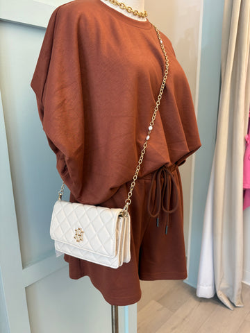 Bryn Quilted Crossbody Cream