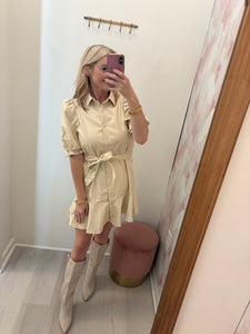 Stella Creme Leather Dress